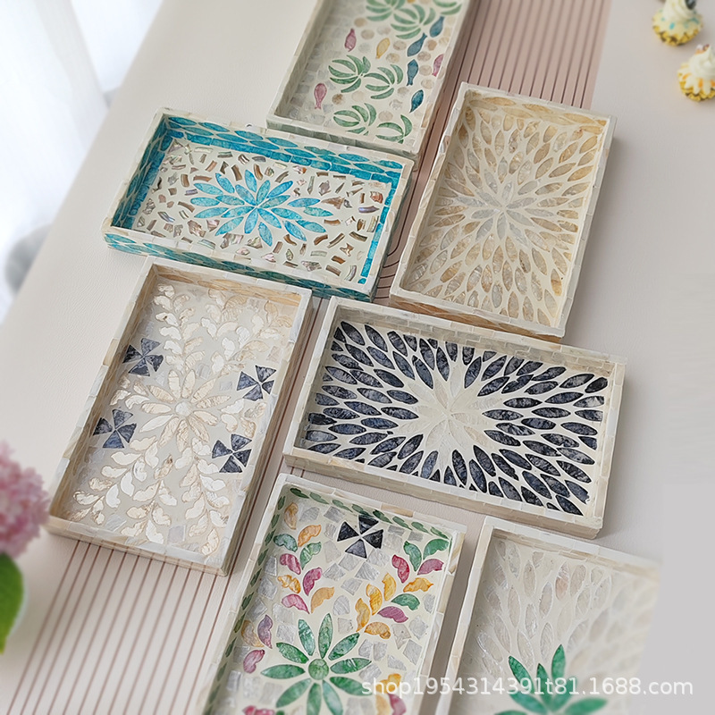Cross-Border Nordic Jewelry Storage Tray Decorative Tray Household Snack Tray Pastry Tray Shell Tray Storage Tray