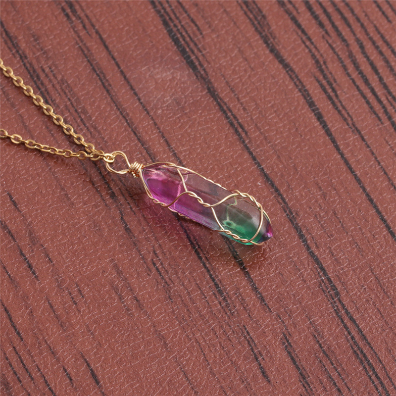 Korean Fashion Multicolor Crystal Pendant Necklacepicture1