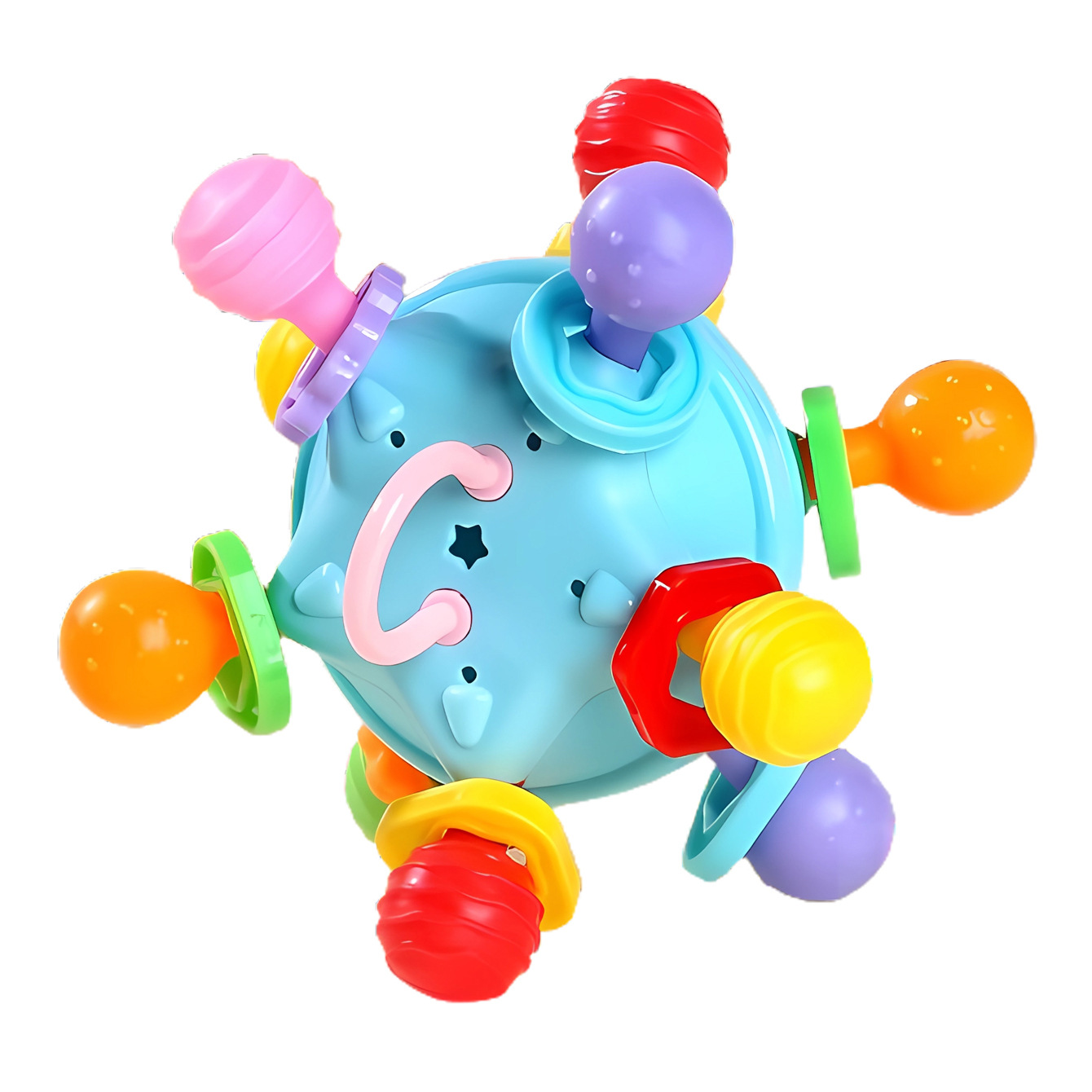 Sonajero de mano para bebé, bola atómica Manhattan hervible, juguete para recién nacido, venta al por mayor, transfronterizo Amazon