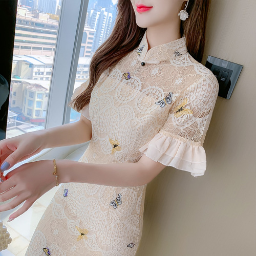 Women chinese dresses traditional oriental qipao dresses Lace cheongsam girl Chinese style dress