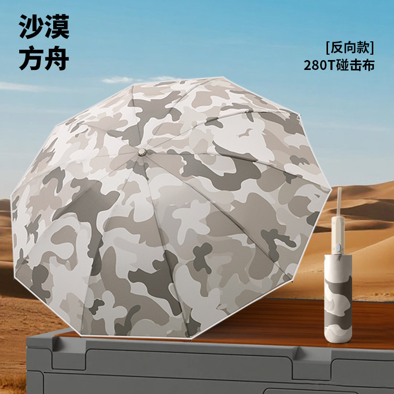 新款迷彩自动伞三折伞自动伞商务伞防晒+强防风晴雨两用户外出行|undefined