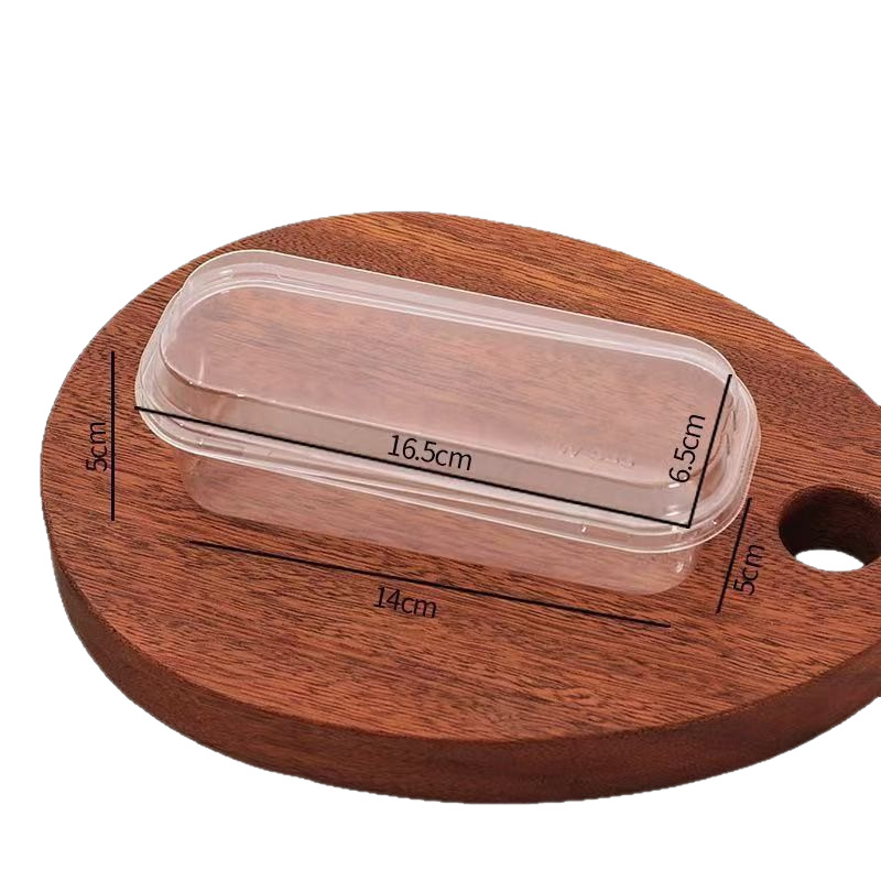 Fábrica de fuente larga caja de pastel de leche de soja de paja de madera tiramisu caja de postre desechable caja de embalaje de mousse de punto oeste