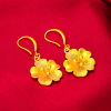 Matte earrings flower-shaped, flowered, city style, wholesale