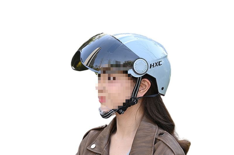 3C Certified Electric Motorcycle Helmet Cute Sunscreen UV Half Helmet