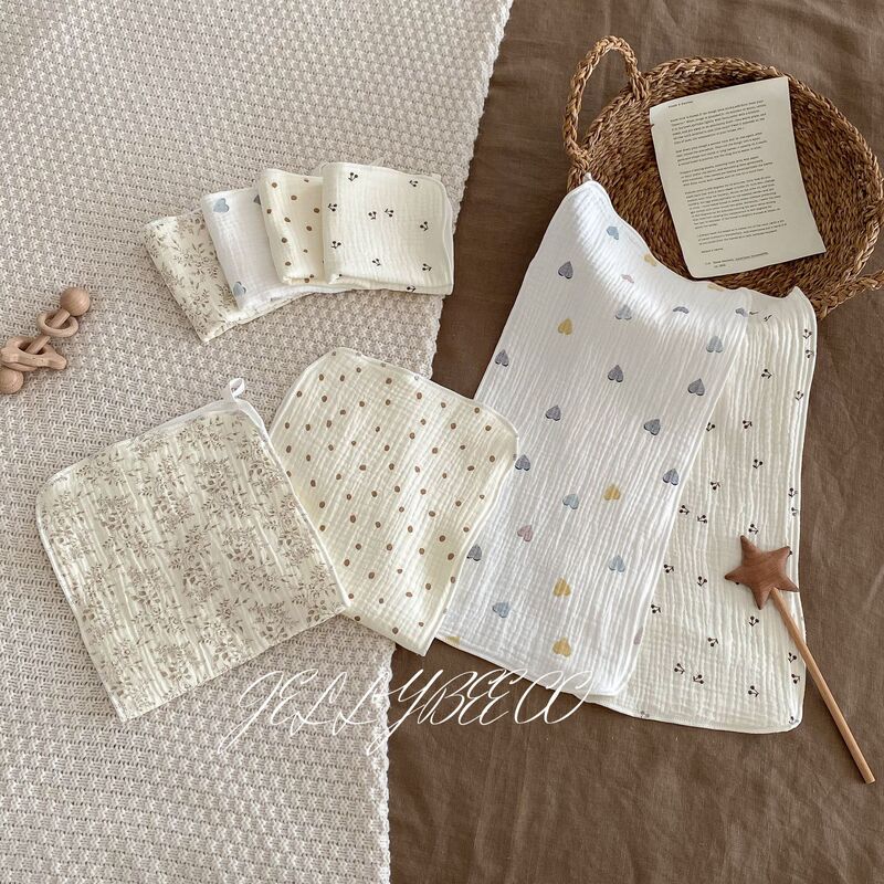 Nordic Ins Style Baby Towel Class A Six-layer Thick Cotton Yarn Baby Face Towel Bath Towel Soft Square Handkerchief Nordic Ins Style Baby Towel Class A Six-layer Thick Cotton Yarn Baby Face Towel Bath Towel Soft Square Handkerchief