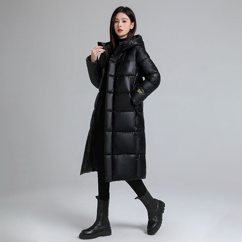 Unisex Oversized Hooded Long Puffer Coat With 3D Pattern - Thickened Winter Jacket For Men & Women (Black, Plus Size Available)_voghion.com