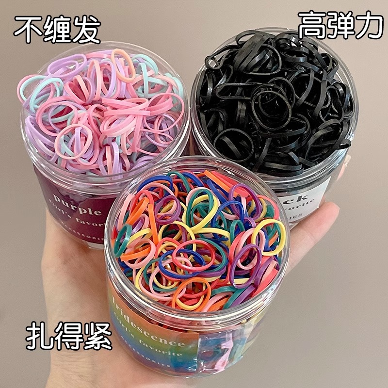 Color caramelo tira de goma desechable bebé anillo de goma para niños no lastimar cabello de las niñas tiras de goma