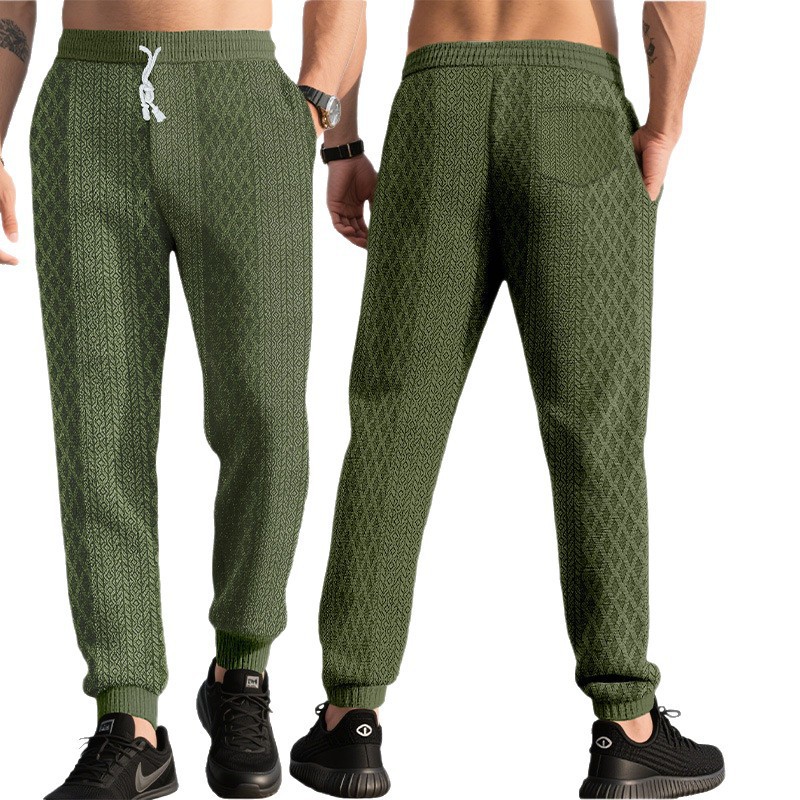 Nuevo nuevo estilo europeo y americano transfronterizo amazon hombre tela jacquard pantalones deportivos casuales callejera moda universal