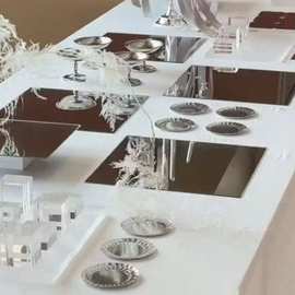 韩式秩序感老钱风甜品台展示架银色甜品台摆台新款甜品架婚礼摆件