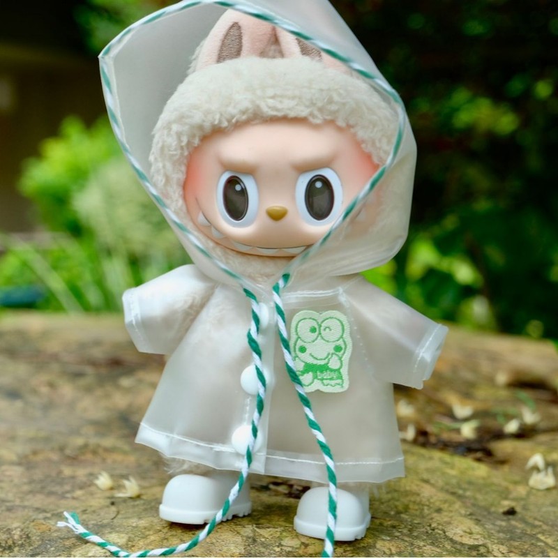 【衣類のみ】ラブブ服 17cm ラブブベビー服 人形服 ポンチョ フード付きレインコート|undefined