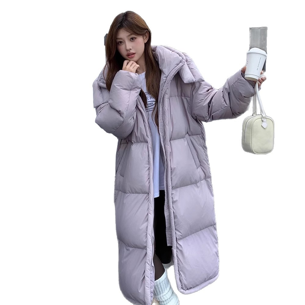 2025 nuevo ligero a prueba de viento caliente de cuello con capuzas chaqueta larga nueva ropa de algodón de invierno gruesa para mujeres