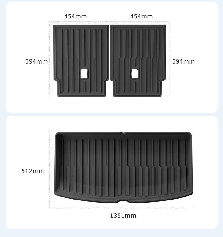 Suitable for 25 Tesla Modelyl Car Floor Mats, Tail Box Mats, Trunk Mats, Backrest Waterproof Tpe Floor Mats