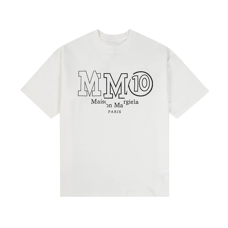 Maison Margiela 24SS коллекция MM6 цифровой узор круглый вырез мужской и женский модный бренд укороченный рукав футболка серия