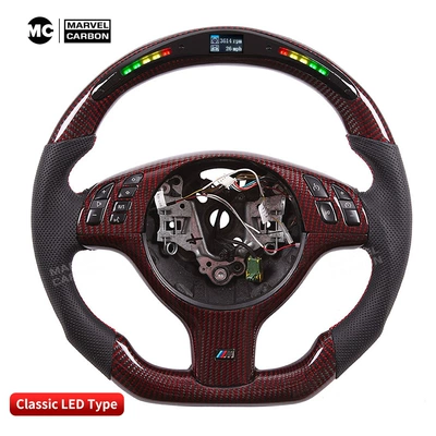 Suitable for Bmw E46 M3 Competitive Track Led Carbon Fiber Steering Wheel Mobile App Performance (Other Car Modifications) - classic