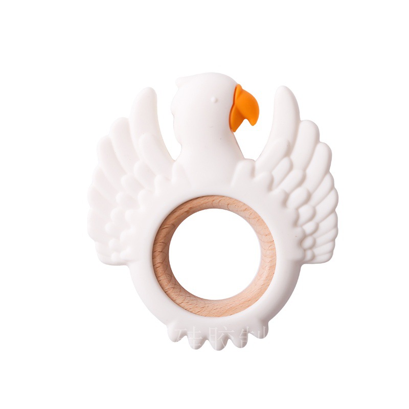 Silicone eagle teether white