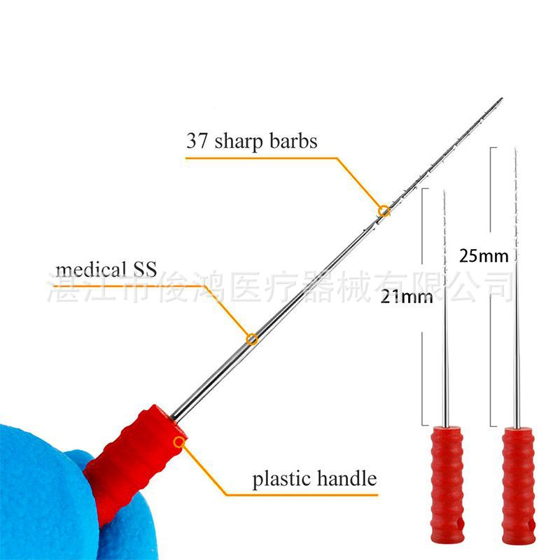 Puller dental aguja mano mango aguja material oral 21mm 25mm puller aguja mano puller aguja mezclado