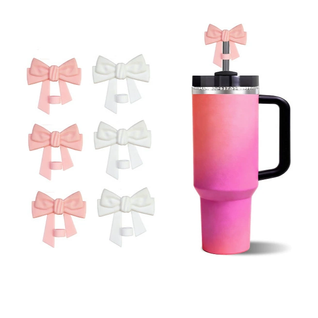 Кубок Стэнли 10 мм, разноцветная соломенная крышка с бантом, чашка термоса Стэнли, декоративная пылезащитная заглушка