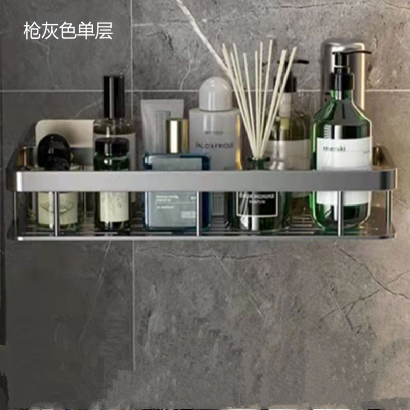 Organizador de almacenamiento para baño de aleación de aluminio, estante de pared con gancho para cocina para paños de limpieza, drenaje de agua, estante de ángulo recto montado en la pared, engrosado