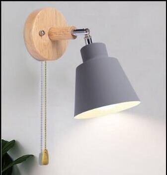 Lámpara de pared nórdica dormitorio lámpara de noche moderna minimalista comedor pasillo escaleras corredor estudio sala de estar macaron lámpara de pared