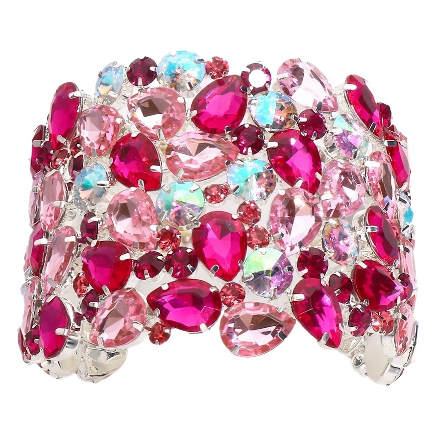 Venta caliente transfronteriza Super exagerada pulsera de alto grado en forma de gota color rhinestone pulsera etapa accesorios pulsera