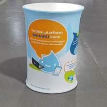 椭圆升降折叠展示台圆形广告促销桌展示柜促销台