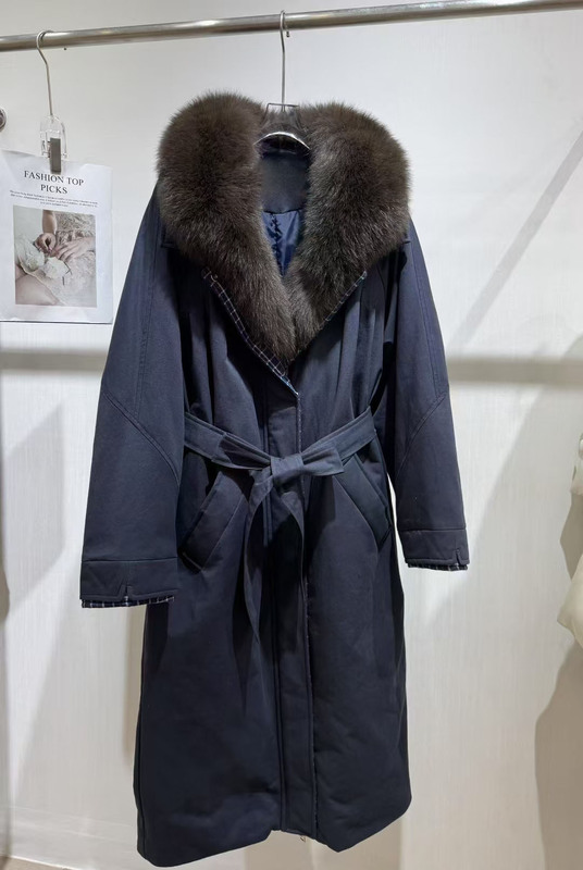 奢华欧货2025冬新款皮草狐狸毛领羽绒服女长款加厚时尚派克服外套|undefined