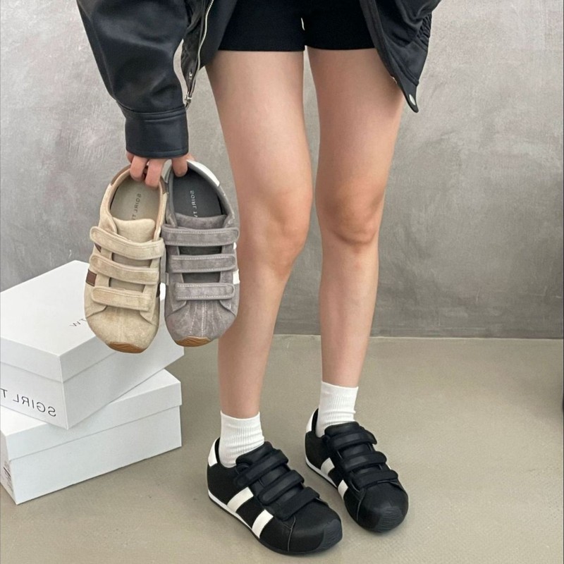 SGIRL TWTW复古厚底板鞋女2025丑萌大头魔术贴小众百搭休闲德训鞋|undefined