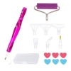 Box resin pen red+purple roller+3 red 3 blue love