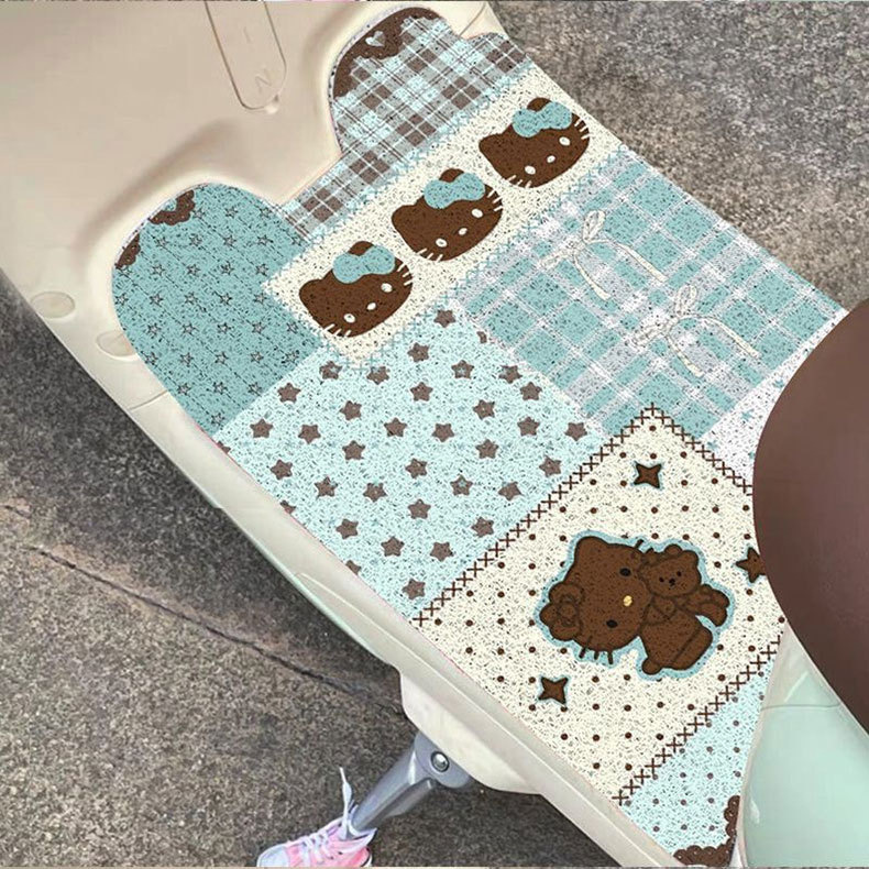 Polka dot cute style silk loop carpet, wear-resistant, dirt-resistant, waterproof, easy to maintain, can be cut to size, suitable for electric vehicle mats
