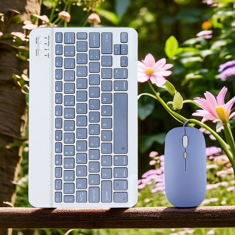 Ultra-Thin Mini Computer Mobile Phone Tablet Notebook Keyboard Mouse Set Wireless Bluetooth Keyboard Rechargeable Silent