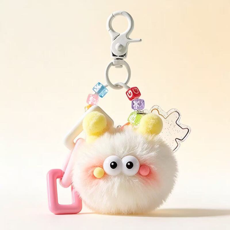 Creative and cute blush ladybug small coal ball bag pendant car keychain plush toy decoration gift wholesale Creative and cute blush ladybug small coal ball bag pendant car keychain plush toy decoration gift wholesale