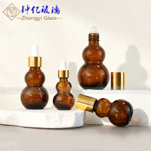 茶色避光双葫芦滚珠精油瓶10ml-100ml香水走珠瓶化妆品药油滚珠瓶