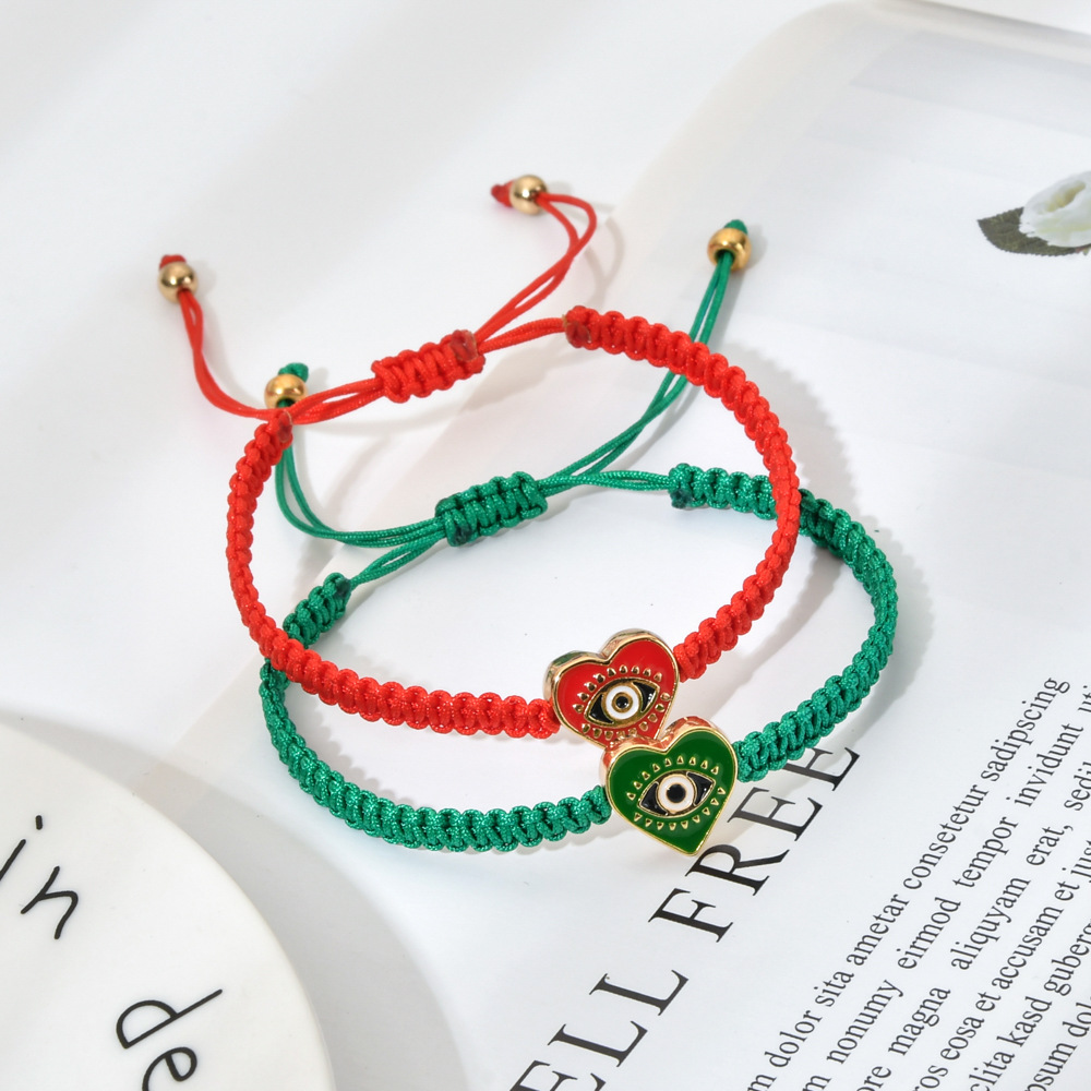 Women'S Gender Ethnic Style Devil's Eye Heart Shape Alloy Enamel Plating Women's Bracelets