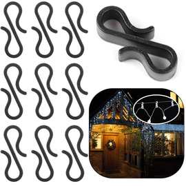 圣诞灯夹排水槽挂钩S形夹防风雨塑料夹圣诞节假日户外装饰绳串灯