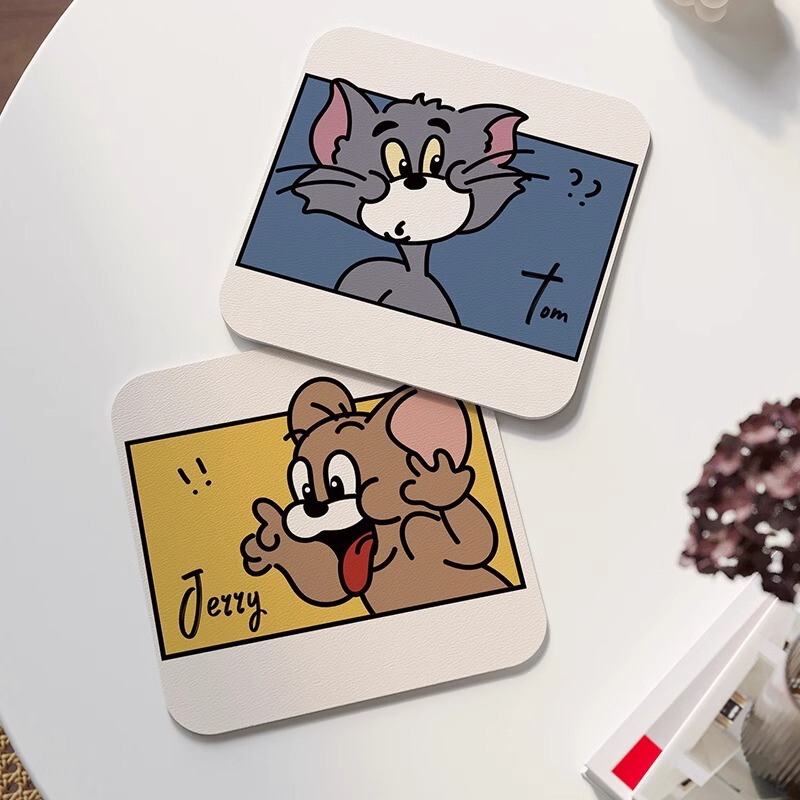 Double-Sided Leather Coaster, Anti-Scalding and Insulated Table Mat, Tea and Coffee Mat, Water-Absorbent Drain Mat, Rubber Bottom Dining Table Mat, Placemat