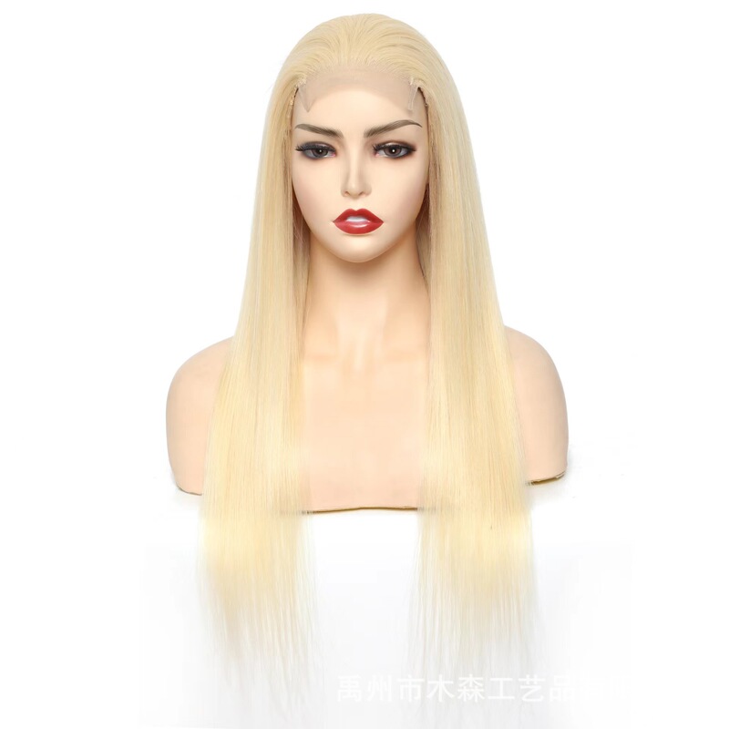 613 Color Real hair 4x 4 front lace Long Straight Wig Full Head Cover lace front human hair wigs