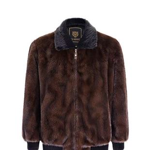 Haining High-End Fur Coat Men's Winter Thickeneded Warm Lapel Cold-Proof Dad Jacket Men's Velvet Jacket