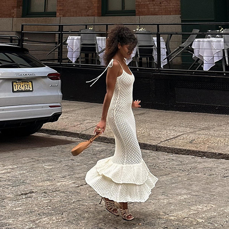Neues sexy Boho-Strandkleid mit Strickträgern für Damen (2024)_voghion.com