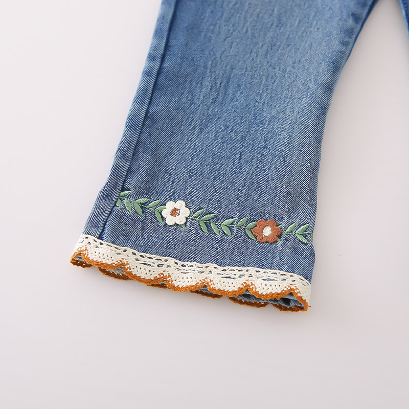 Ensemble trois pièces pour fille, pull à col brodé, gilet, printemps et automne, élégant et décontracté_voghion.com