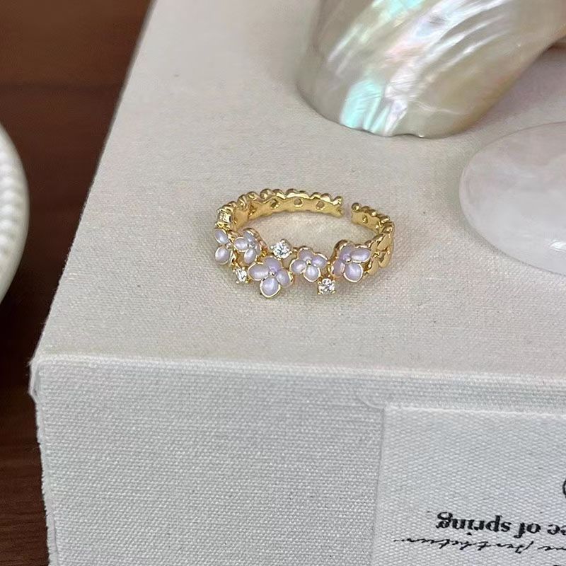 軽奢氷河超白ジルコンブルーリング女性向けニッチデザイン人差し指リングシンプル高級感指輪卸売