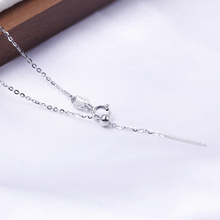 DIY配件 S925纯银硅胶调节带针闪O链路路通穿心链珍珠项链女链子