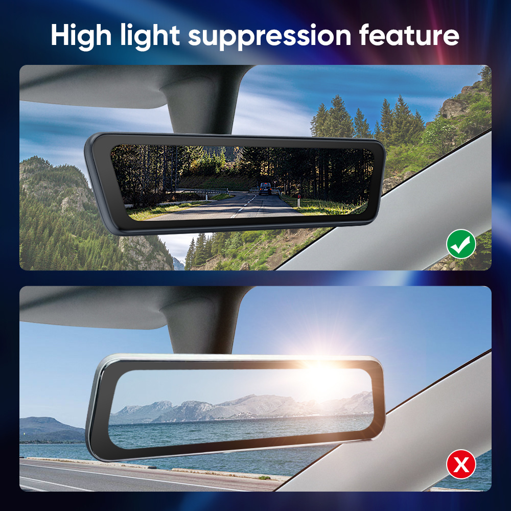 Suitable for Tesla Model 3 Interior Rearview Mirror Model Y Front and Rear Dual-Stream Streaming Media Rearview Mirror S82