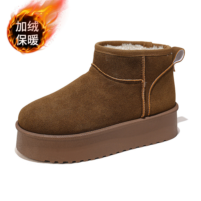 Botas de Nieve Sin Cordones para Mujer de Cuero Sintético Térmicas y Antideslizantes para Invierno