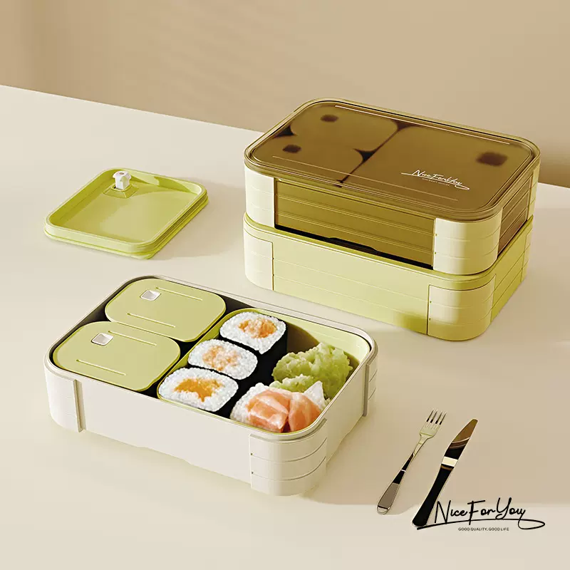 跨境微波加热饭盒便当盒分格防漏密封高颜值上班族减脂餐盒保鲜盒