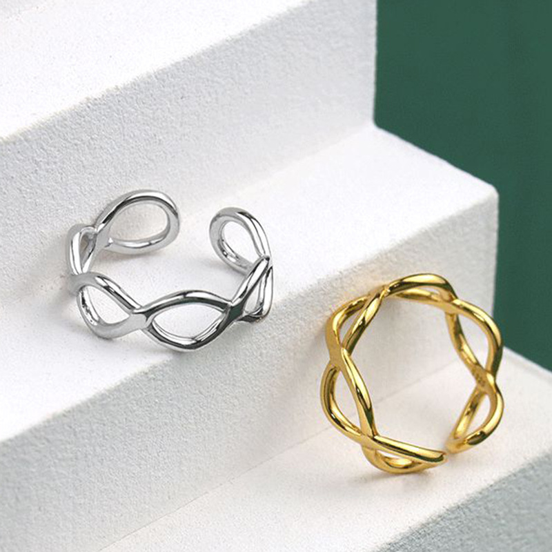 Korean personality hollow ring niche design sense geometric open ringpicture20