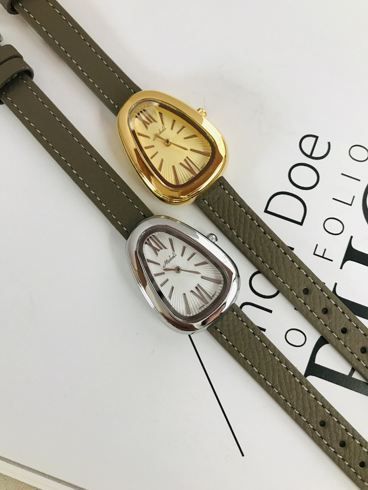 110g Weight Tempered Glass Mirror Material Genuine Leather Strap Material Watch Classification Pointer Display Type Buckle Buckle Style Oval Dial Shape Casual, Holiday Occasion Quartz Movement Solid Color Pattern All Seasons Season Women's Gender Vintage Style, Classic Style Style Vintage Style Classic Style Solid Color Buckle Quartz Watch Women's Watches 2