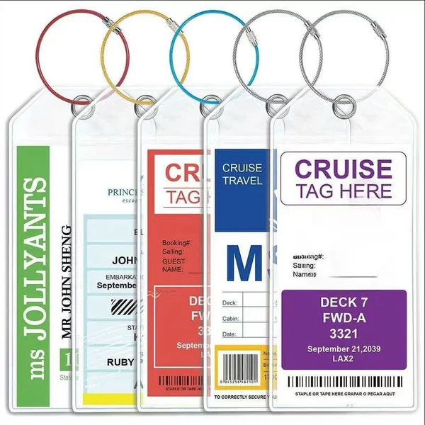 Cross-border hot sale PVC transparent self-sealing luggage tag soft film card cover tag label cover luggage boarding pass card