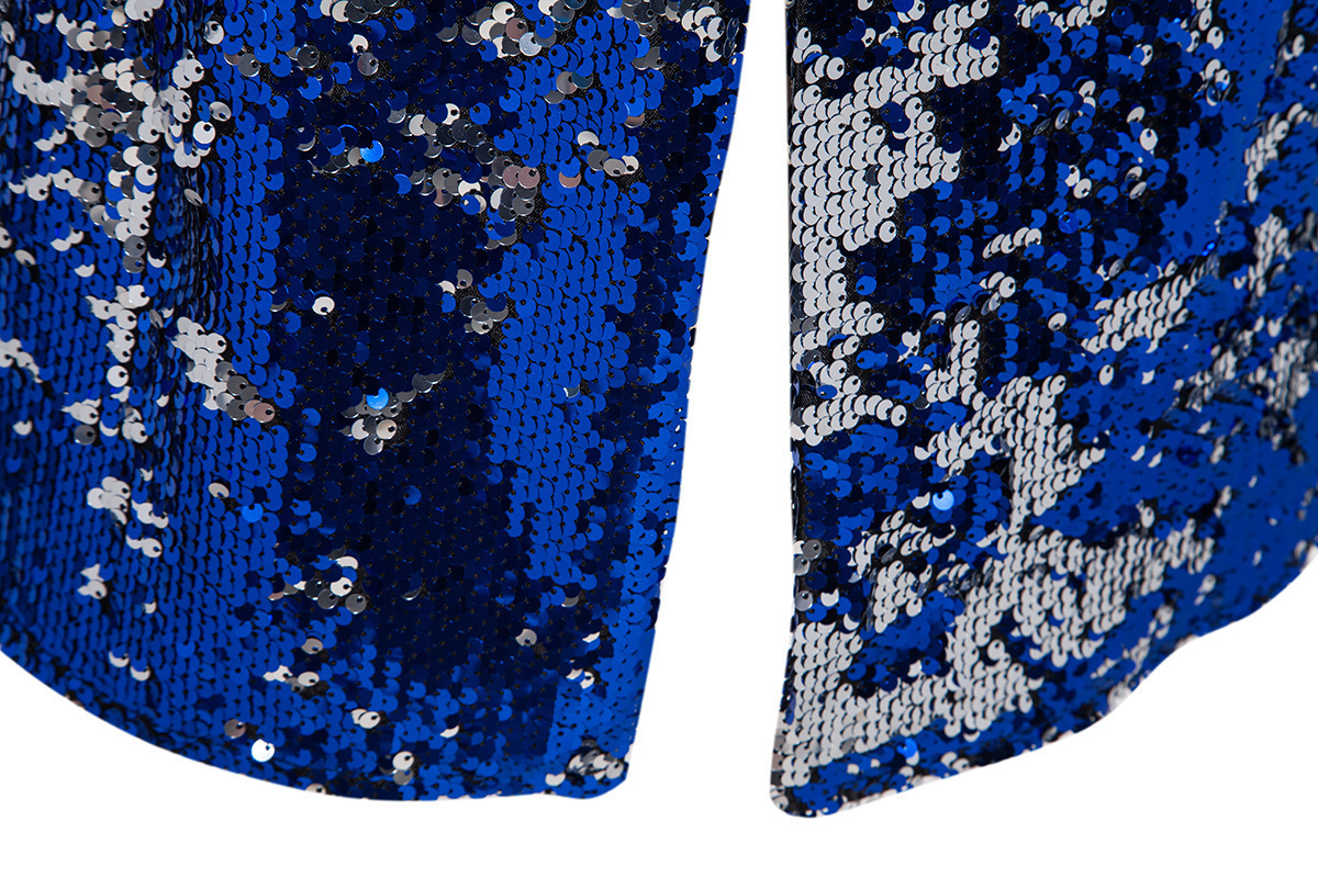 Men's Sequin Tuxedo Blazer Slim Fit Rhinestone Tailcoat For Stage_voghion.com