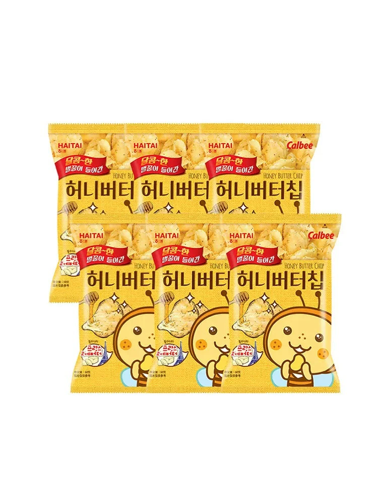 ЮжнаяKorea импортируемые чипсы Calbee Haitai honey butter potato 60г сырный вкус картофельные ломтики сетевой красный снеки