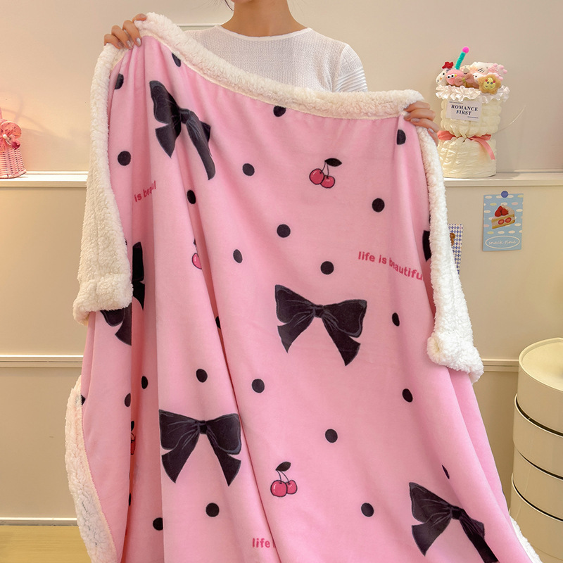 Invierno de invierno de leche mantas de peluche, mantas de siesta de oficina, mantas de sofá de peluche de coral, mantas de cama
